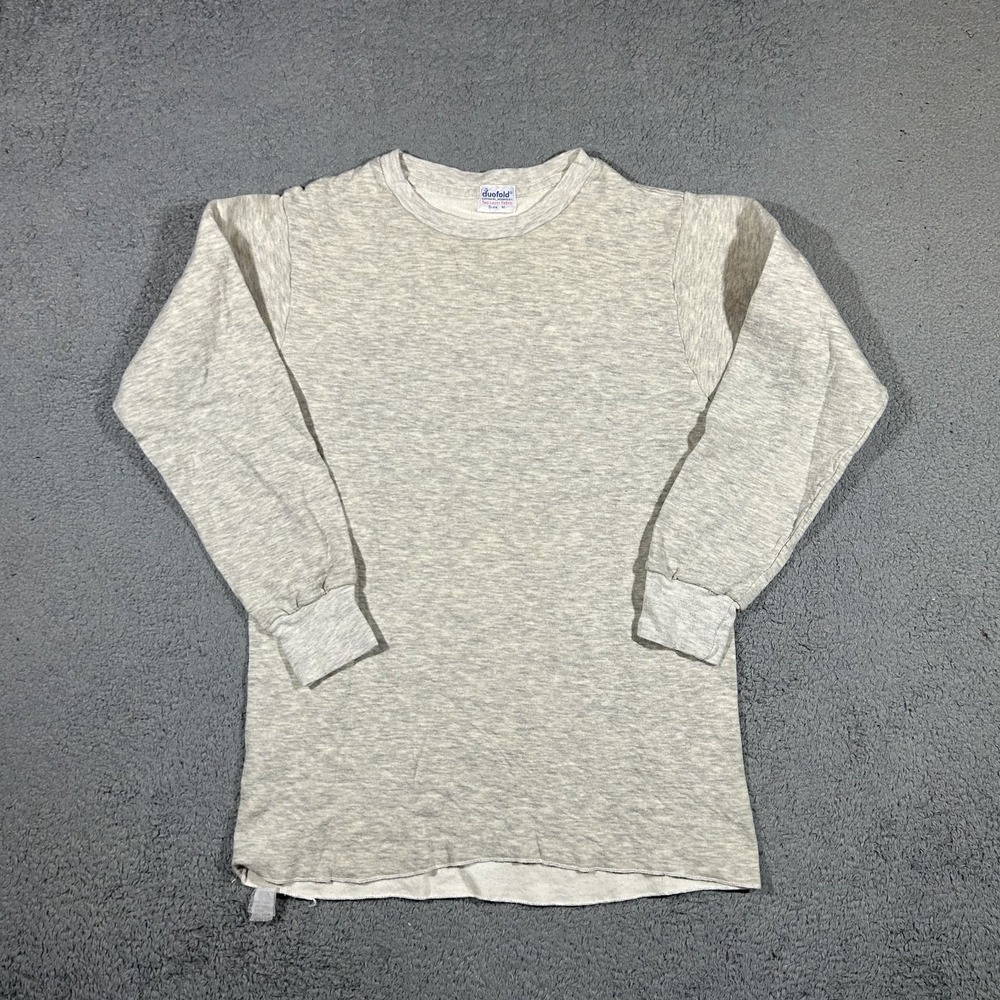 1970 Vintage Duofold Shirt Mens Medium Gray Thermal Base Layer Performance #3573